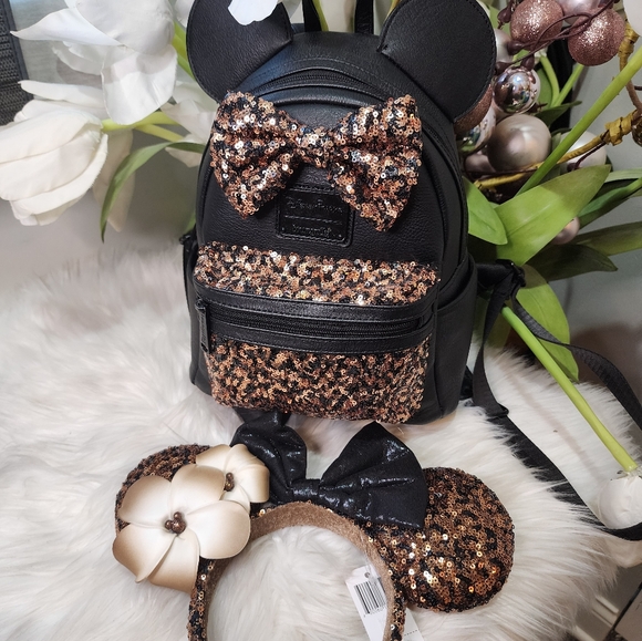 Set of 2 Loungefly mini backpack Belle with ears - Picture 3 of 8